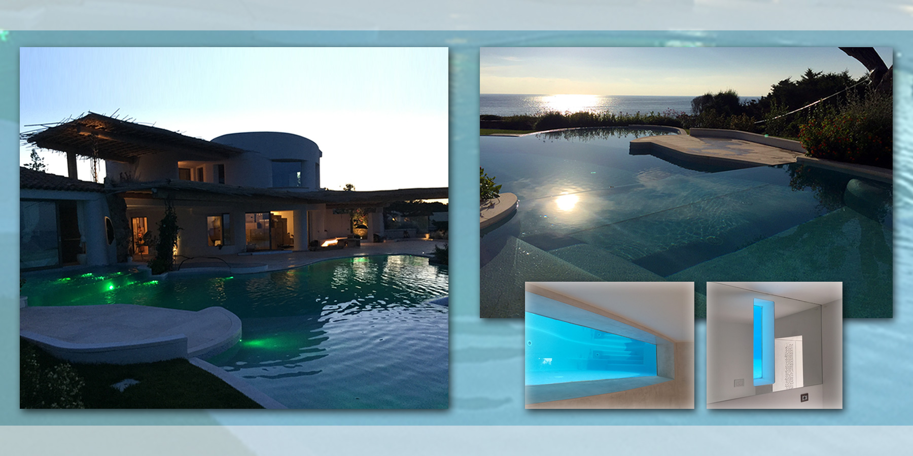 Piscina con finestra sommersa - Porto Cervo